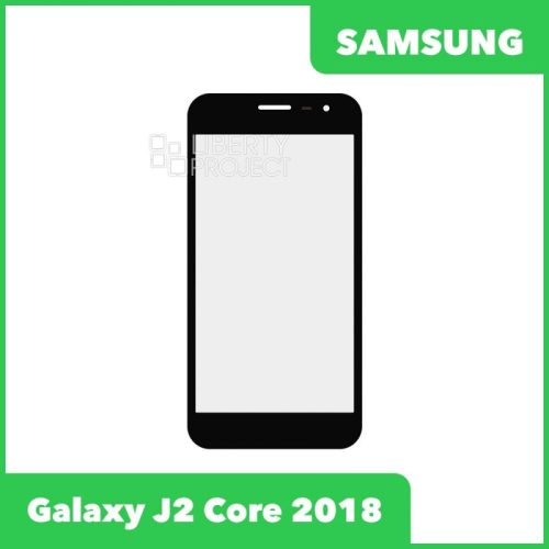 Стекло + OCA плёнка для переклейки Samsung J260 Galaxy J2 Core (2018) (черный)