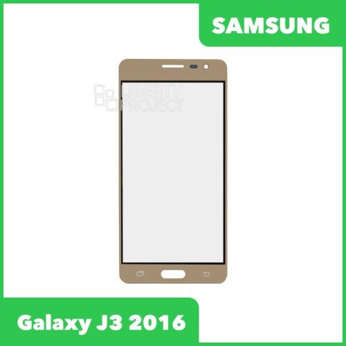 Стекло + OCA плёнка для переклейки Samsung J320 Galaxy J3 (2016) (золото)