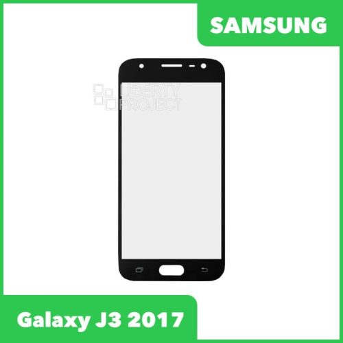 Стекло + OCA плёнка для переклейки Samsung J330 Galaxy J3 (2017) (черный)