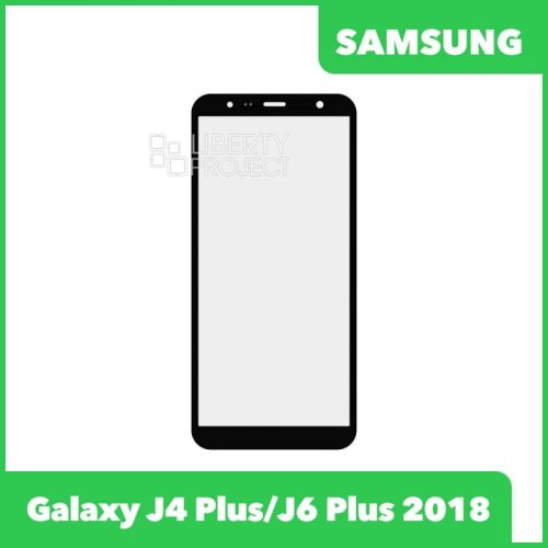 Стекло + OCA плёнка для переклейки Samsung J415/J610F Galaxy J4 Plus/J6 Plus (2018) (черный)