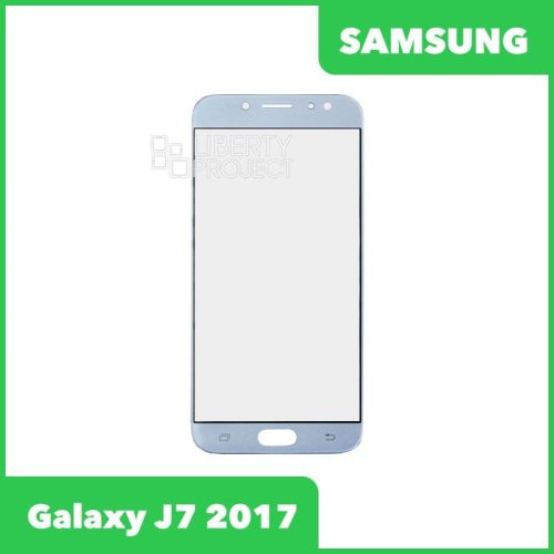 Стекло + OCA плёнка для переклейки Samsung J730 Galaxy J7 (2017) (голубой)