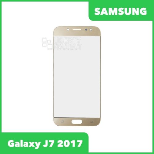 Стекло + OCA плёнка для переклейки Samsung J730 Galaxy J7 (2017) (золото)