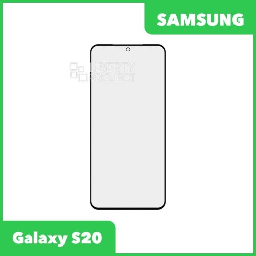 Стекло + OCA плёнка для переклейки Samsung G980 Galaxy S20 (черный)