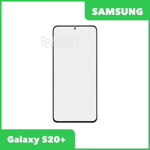 Стекло + OCA плёнка для переклейки Samsung G985 Galaxy S20+ (черный)
