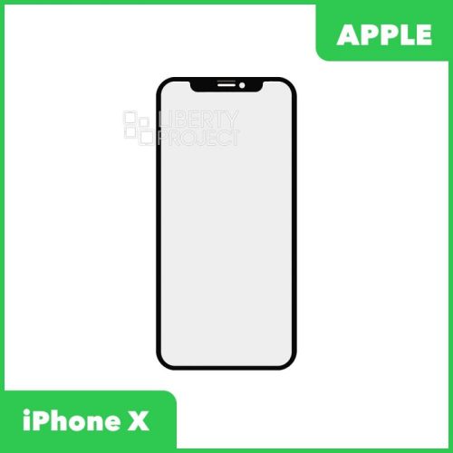 Стекло + OCA для iPhone X олеофобное покрытие (черный) оригинал