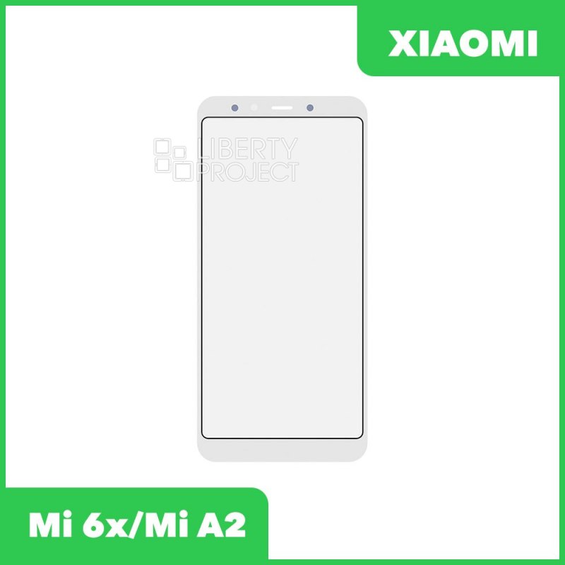 Стекло + OCA пленка для переклейки Xiaomi Mi 6x / Mi A2 (белый)