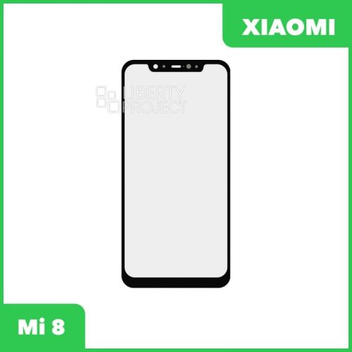 Стекло + OCA пленка для переклейки Xiaomi Mi 8 (черный)