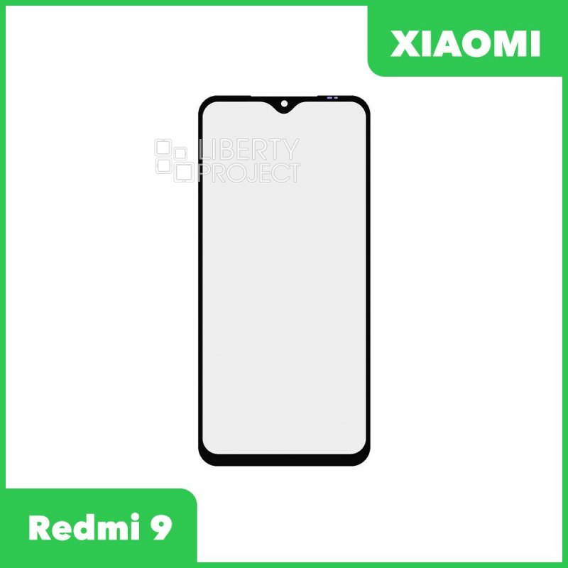 Стекло + OCA пленка для переклейки Xiaomi Redmi 9 (черный)
