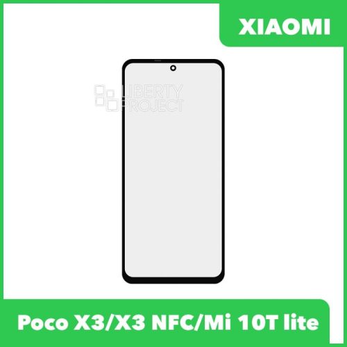 Стекло + OCA пленка для переклейки Xiaomi Poco X3 / X3 NFC / Mi 10T lite (черный)