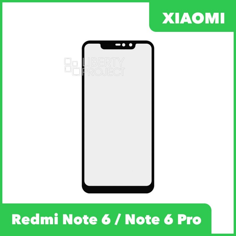 Стекло + OCA пленка для переклейки Xiaomi Redmi Note 6/Note 6 Pro (черный)