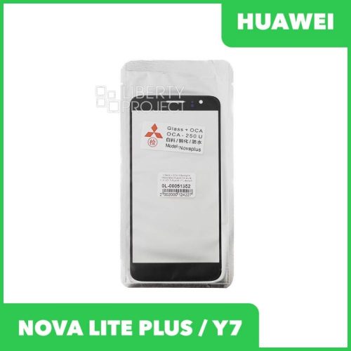 Стекло + OCA плёнка для переклейки Huawei Nova Lite Plus (2017)/Huawei Y7 (черный)