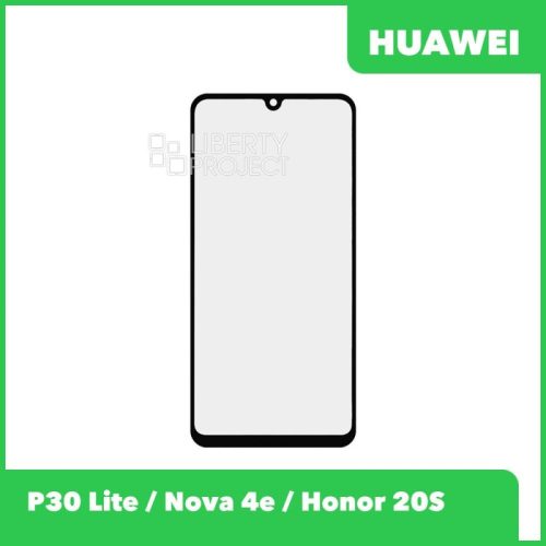 Стекло + OCA плёнка для переклейки Huawei P30 Lite/Nova 4e (MAR-LX1M/MAR-AL00) / Honor 20S (черный)