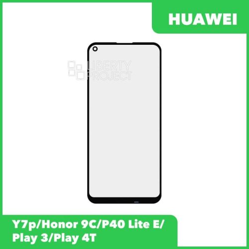 Стекло + OCA плёнка для переклейки Huawei Y7p / Honor 9C / P40 Lite E/Play 3/ Play 4T(черный)