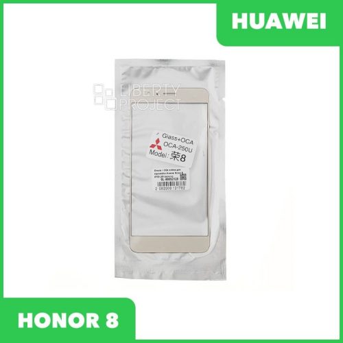 Стекло + OCA плёнка для переклейки Huawei Honor 8 (FRD-L09 (золото)