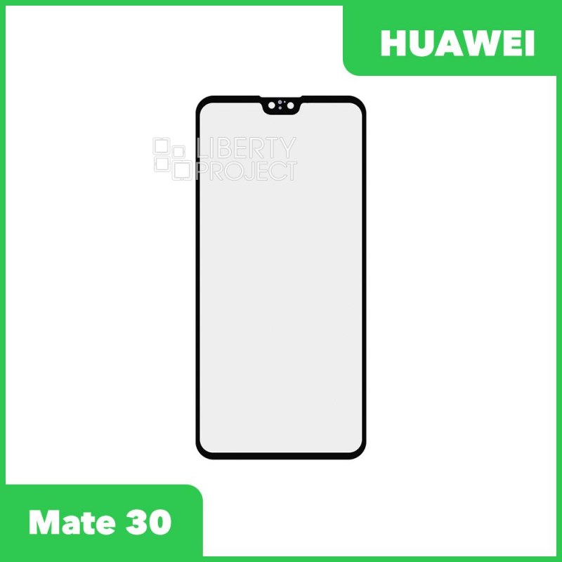 Стекло + OCA плёнка для переклейки Huawei Mate 30 (TAS-L29) (черный)