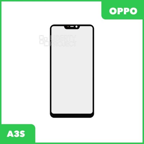 Стекло + OCA плёнка для переклейки Oppo A3S (черный)