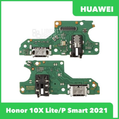 Шлейф Huawei Honor 10X Lite/P Smart 2021 (DNN-LX9/PPA-LX1) на сис разъём/гарнитура/микрофон
