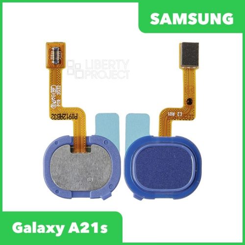 Шлейф Samsung Galaxy A21s SM-A217 сканер отвечатков пальцев (синий)