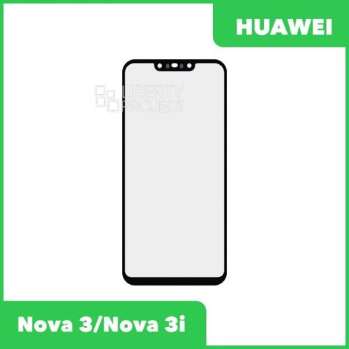 Стекло + OCA плёнка для переклейки Huawei Nova 3 (PAR-LX1) / Nova 3i (черный) [huawei nova 3 par lx1 nova 3i belyy]