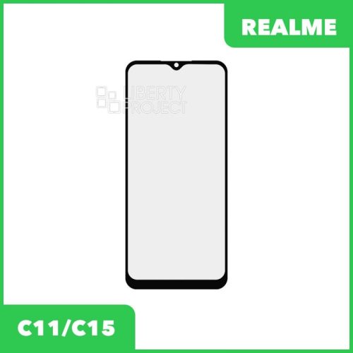 Стекло + OCA пленка для переклейки Realme C11/C15/C12/C25/C25s/Q21/V3/Narzo 20/30A/50A (черный) [realme c11 c15 rmx2180]