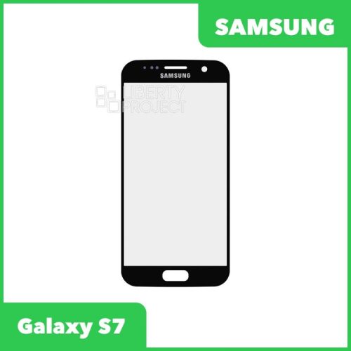 Стекло + OCA плёнка для переклейки Samsung G930F Galaxy S7 (черный)
