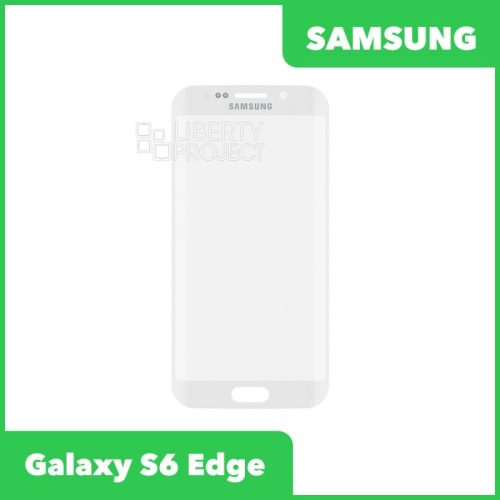 Стекло + OCA плёнка для переклейки Samsung G925 Galaxy S6 Edge (белый)