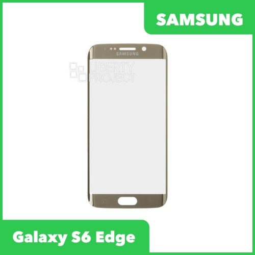 Стекло + OCA плёнка для переклейки Samsung G925 Galaxy S6 Edge (золото)