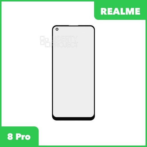 Стекло + OCA пленка для переклейки Realme 8 / Realme 8 Pro (черный) [realme 8 pro]
