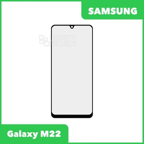 Стекло + OCA плёнка для переклейки Samsung SM-M225FV Galaxy M22 (черный)