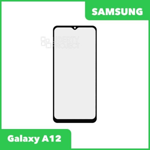 Стекло + OCA пленка для переклейки Samsung A125F/A127F/A022F/M127F Galaxy A12/M12/A02 (черный) [samsung sm a125f galaxy a12]
