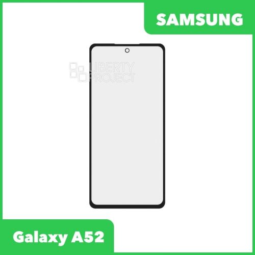 Стекло + OCA пленка для переклейки Samsung A525F Galaxy A52 (черный)