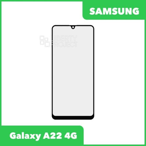 Стекло + OCA плёнка для переклейки Samsung SM-A225F Galaxy A22 4G (черный)