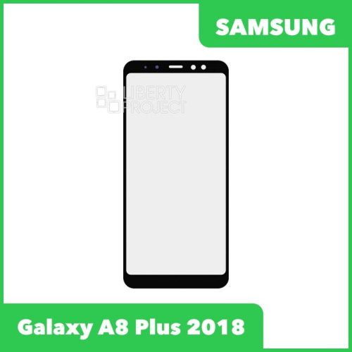 Стекло + OCA пленка для переклейки Samsung Galaxy A8 Plus (2018) A730 (черный)
