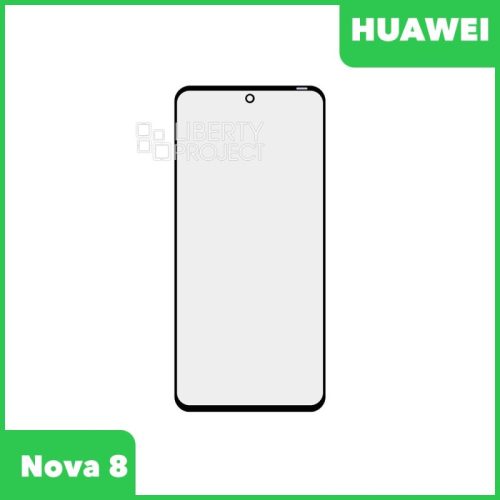 Стекло + OCA плёнка для переклейки Huawei Nova 8 (черный)
