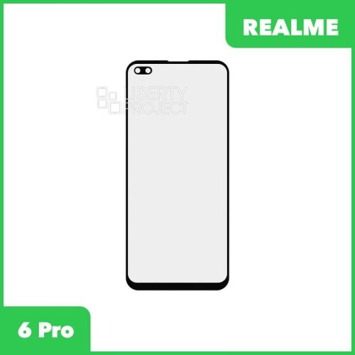 Стекло + OCA пленка для переклейки Realme 6 Pro (черный)