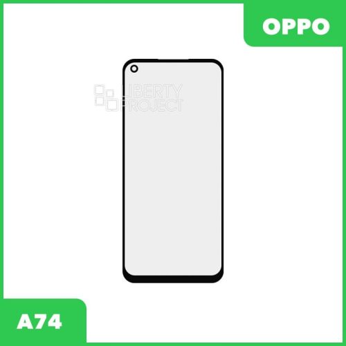 Стекло + OCA плёнка для переклейки Oppo A74 (черный)