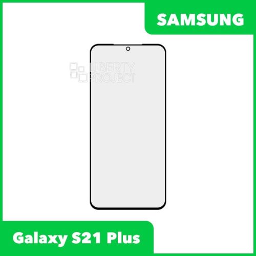 Стекло + OCA плёнка для переклейки Samsung Galaxy S21 Plus (черный)