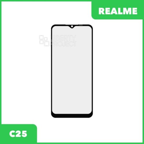 Стекло + OCA пленка для переклейки Realme C11/C15/C12/C25/C25s/Q21/V3/Narzo 20/30A/50A (черный) [realme c25]