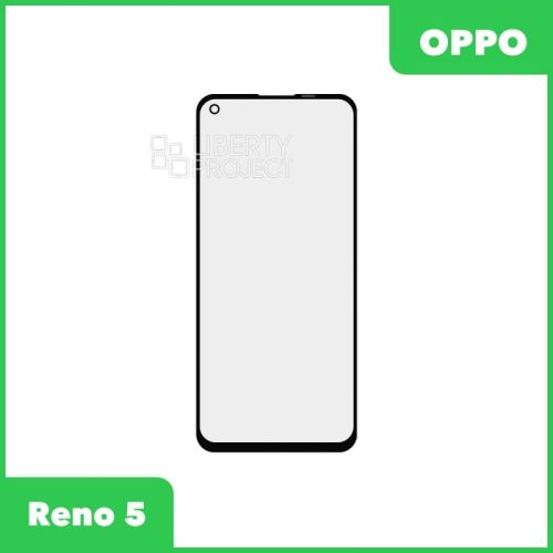 Стекло + OCA плёнка для переклейки Oppo Reno 5 (черный)