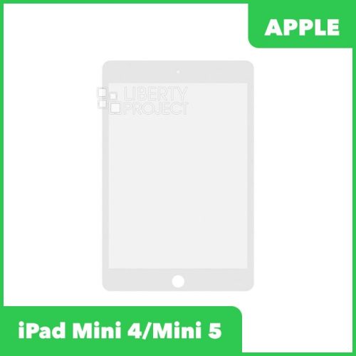Стекло + OCA пленка для переклейки Apple iPad Mini 4 (белый)
