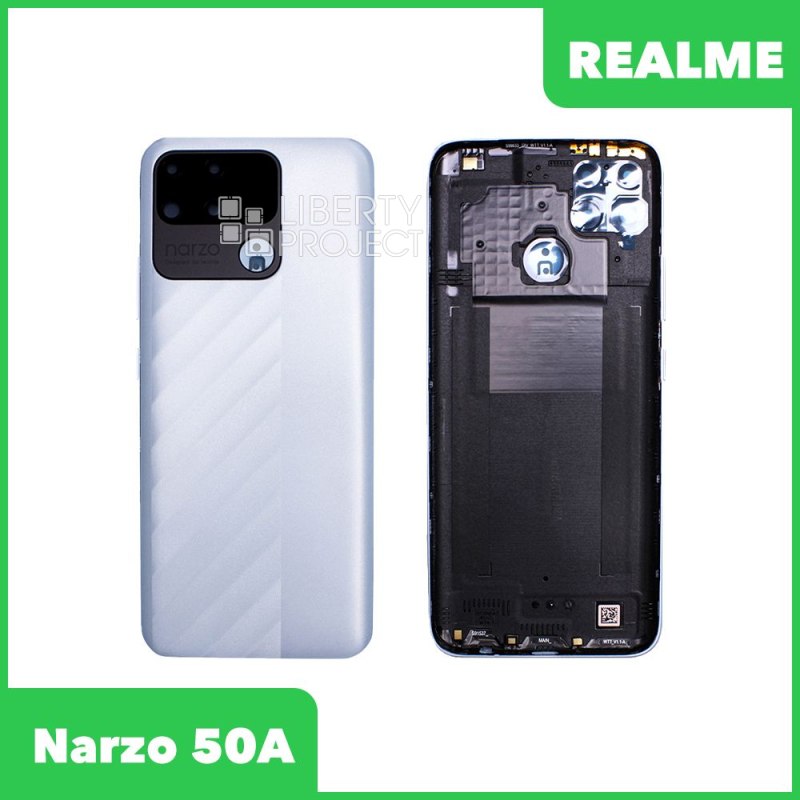 Задняя крышка для Realme Narzo 50A (голубой)