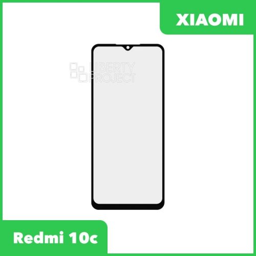 Стекло + OCA пленка для переклейки Xiaomi Redmi 10C / Poco C40 (черный)