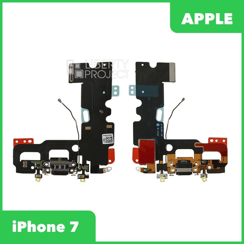 Шлейф зарядки для iPhone 7 (чёрный, Premium)