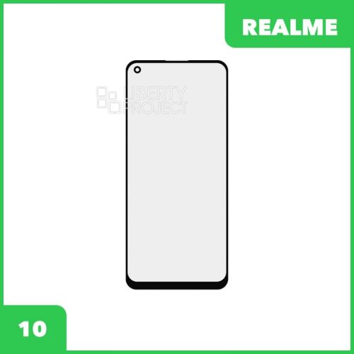 Стекло + OCA пленка для переклейки Realme 10 (черный)