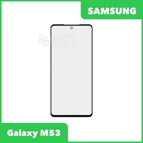 Стекло + OCA плёнка для переклейки Samsung M53 (черный)