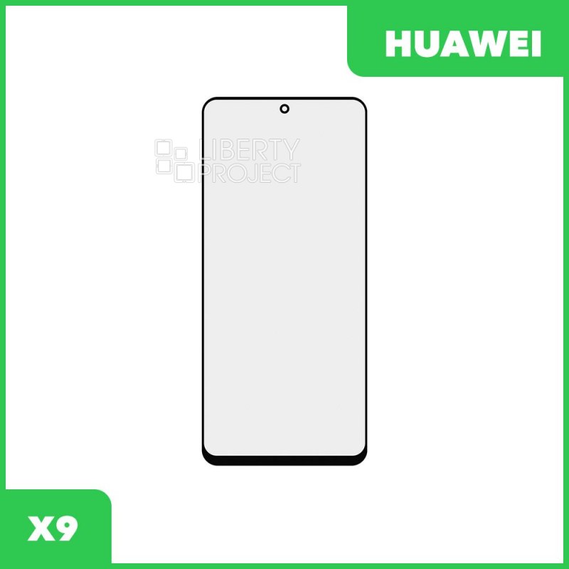 Стекло + OCA плёнка для переклейки Huawei X9 (черный)