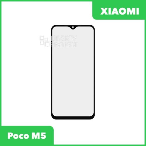 Стекло + OCA пленка для переклейки Xiaomi Poco M5 (черный)