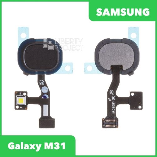 Шлейф Samsung Galaxy M31 SM-M315 сканер отпечатка пальцев (черный)