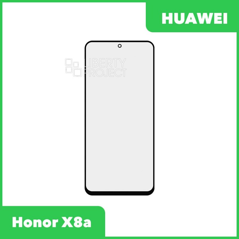 Стекло + OCA плёнка для переклейки Huawei Honor X8a / 90 lite (черный)