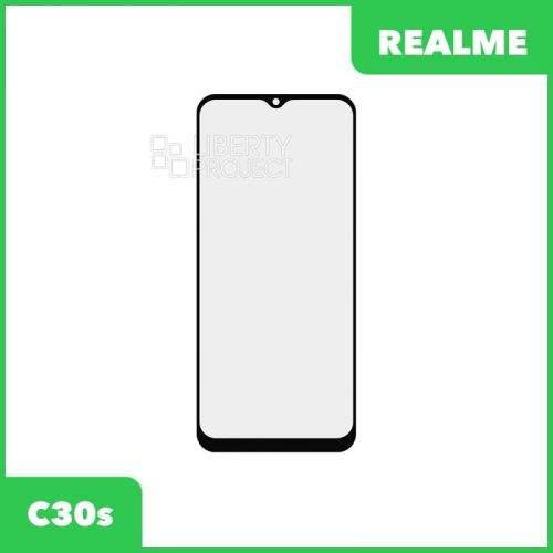 Стекло + OCA пленка для переклейки Realme C30s (черный)